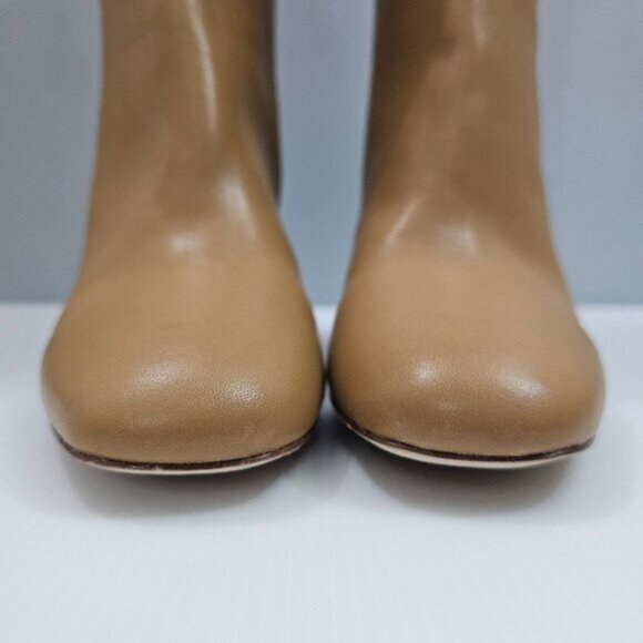 Paige Keely Knee High Boot Womens 11 Cognac Tan Leather Tall Heeled Riding Fall - Picture 7 of 15